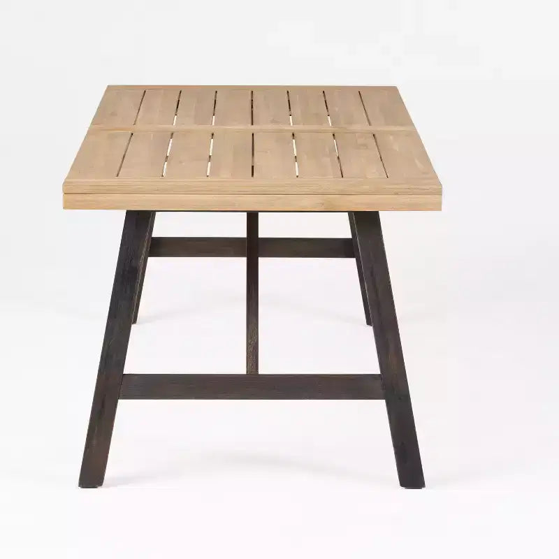 Christopher Knight Home Borocay 70.5 Tavolo da pranzo da esterno in legno di acacia con piano a doghe e base a H