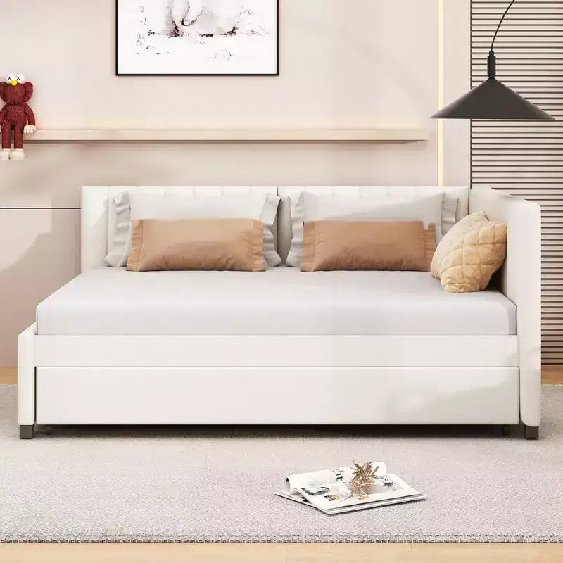 Whisen Daybed Imbottito Matrimoniale con Letto Estraibile e Struttura Divano Letto