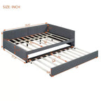 Whisen Daybed Imbottito Matrimoniale con Letto Estraibile e Struttura Divano Letto