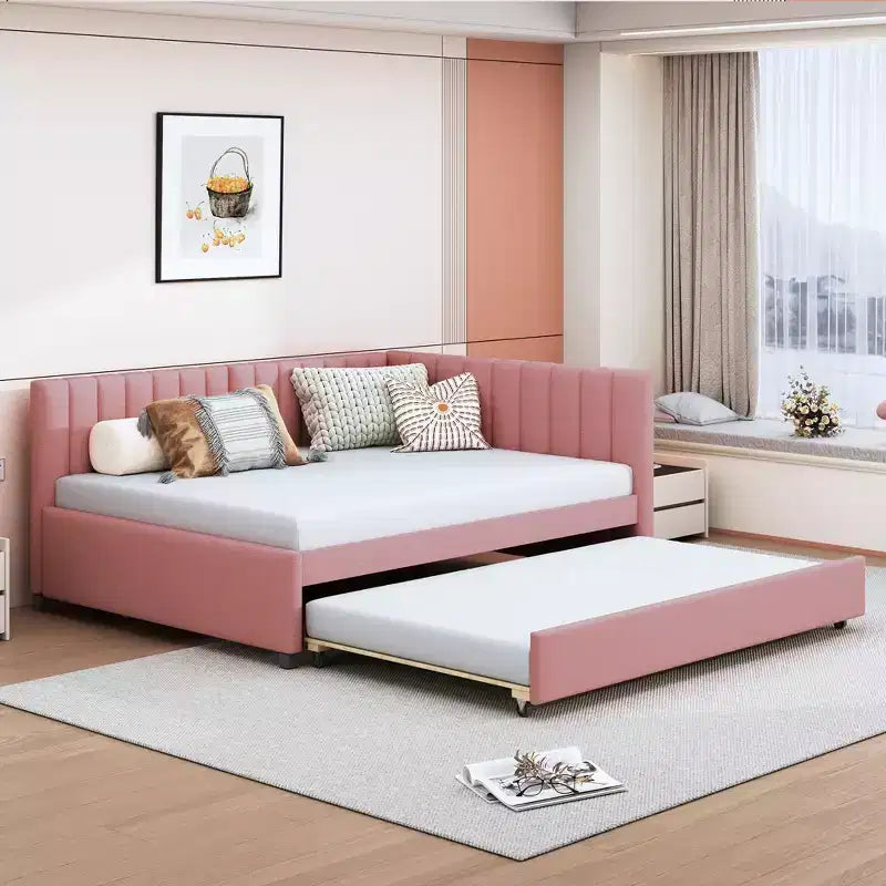 Whisen Daybed Imbottito Matrimoniale con Letto Estraibile e Struttura Divano Letto