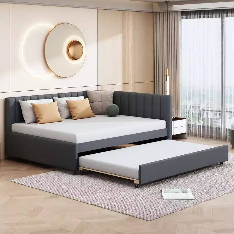 Whisen Daybed Imbottito Matrimoniale con Letto Estraibile e Struttura Divano Letto