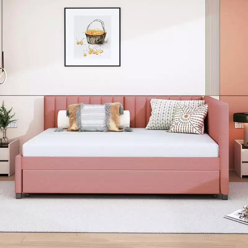 Whisen Daybed Imbottito Matrimoniale con Letto Estraibile e Struttura Divano Letto