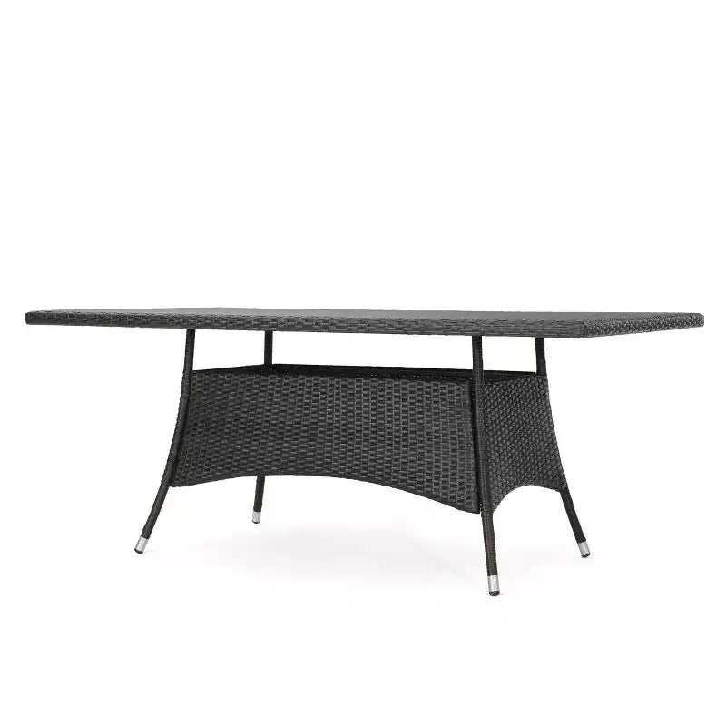 GDFStudio Julius Tavolo da pranzo d'accento rettangolare per esterni in rattan e ferro