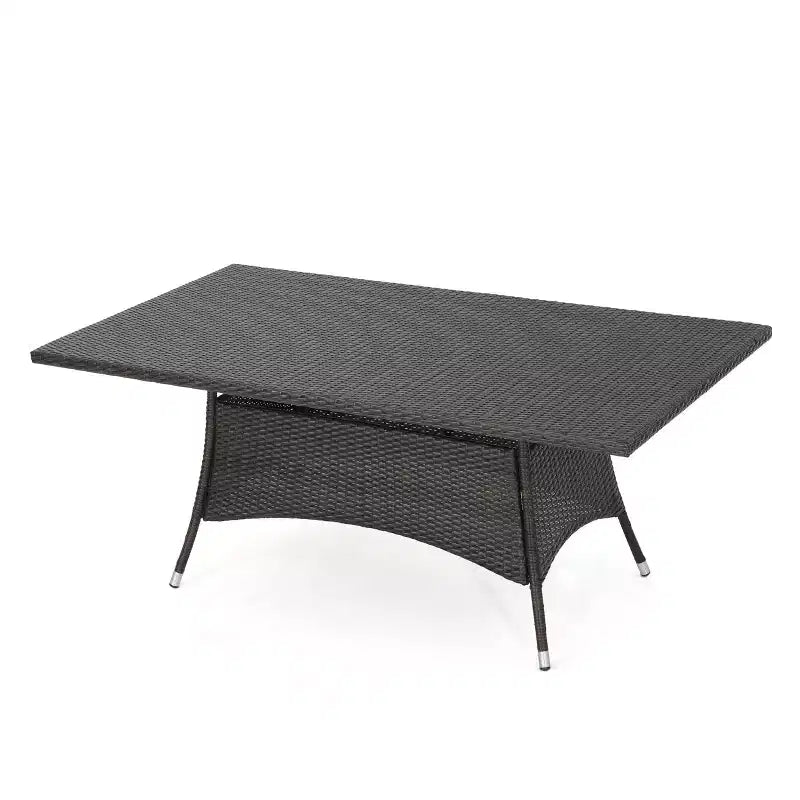 GDFStudio Julius Tavolo da pranzo d'accento rettangolare per esterni in rattan e ferro