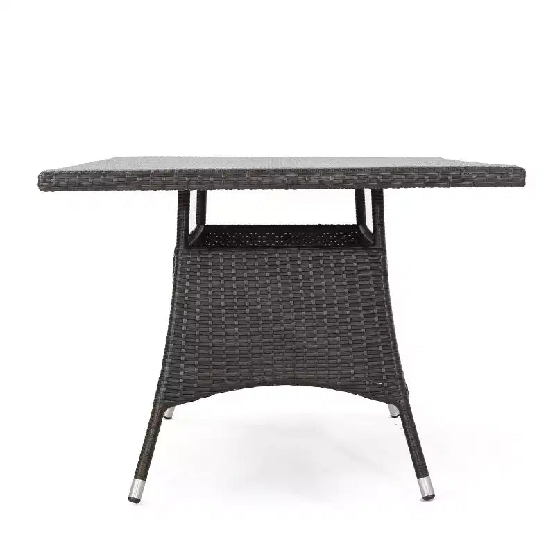 GDFStudio Julius Tavolo da pranzo d'accento rettangolare per esterni in rattan e ferro
