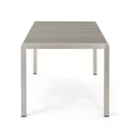 Tavolo da pranzo da esterno in alluminio GDFStudio Crested Bay con piano in legno sintetico