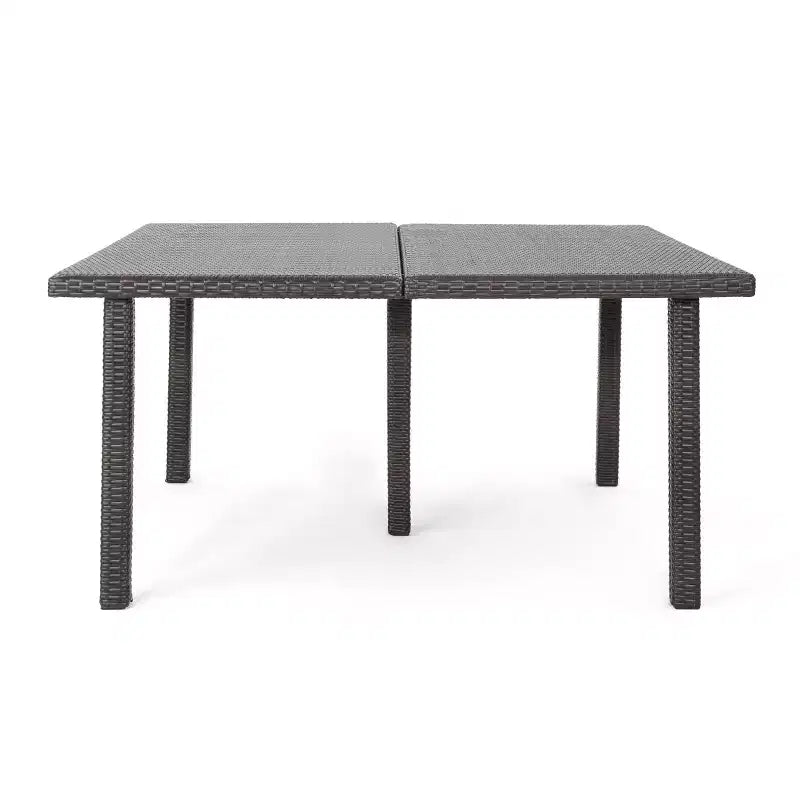 GDFStudio Fiona 64 Tavolo da Pranzo Quadrato per Esterni in Rattan Intrecciato con Struttura in Ferro
