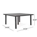 GDFStudio Fiona 64 Tavolo da Pranzo Quadrato per Esterni in Rattan Intrecciato con Struttura in Ferro