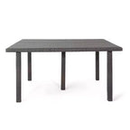 GDFStudio Fiona 64 Tavolo da Pranzo Quadrato per Esterni in Rattan Intrecciato con Struttura in Ferro