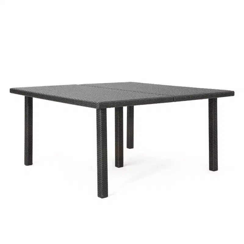 GDFStudio Fiona 64 Tavolo da Pranzo Quadrato per Esterni in Rattan Intrecciato con Struttura in Ferro