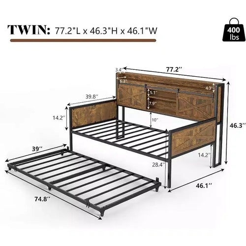 AMERLIFE Divano Letto Singolo con Letto Estraibile