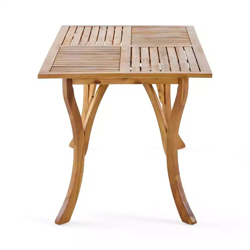 Set da pranzo da 7 pezzi Christopher Knight Home Caraga per esterni in legno di acacia e vimini con cuscini