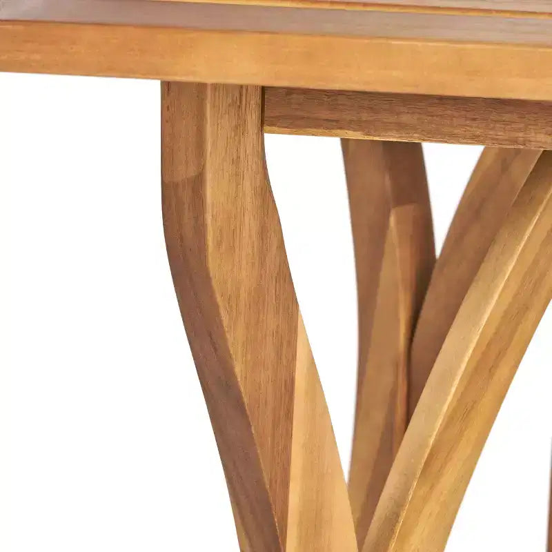 Set da pranzo da 7 pezzi Christopher Knight Home Caraga per esterni in legno di acacia e vimini con cuscini