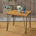 Tavolo da pranzo quadrato GDFStudio Allen da esterno 32,5 in legno di acacia e metallo