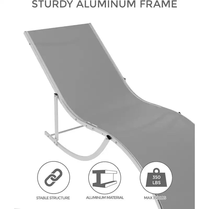 2 Sedie Sdraio da Esterno per Spiaggia, Poltrone Prendisole da Piscina, Reclinabili Regolabili per Ponte, Giardino, Cortile, Balcone, Nero/Tortora/Grigio