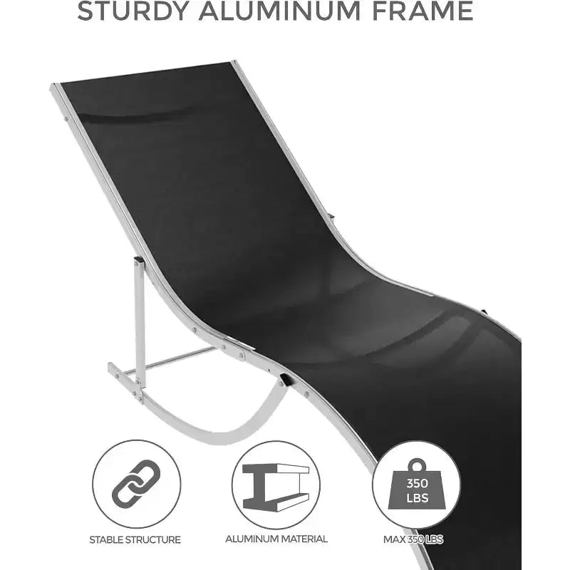 2 Sedie Sdraio da Esterno per Spiaggia, Poltrone Prendisole da Piscina, Reclinabili Regolabili per Ponte, Giardino, Cortile, Balcone, Nero/Tortora/Grigio