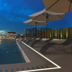 2 Sedie Sdraio da Esterno per Spiaggia, Poltrone Prendisole da Piscina, Reclinabili Regolabili per Ponte, Giardino, Cortile, Balcone, Nero/Tortora/Grigio