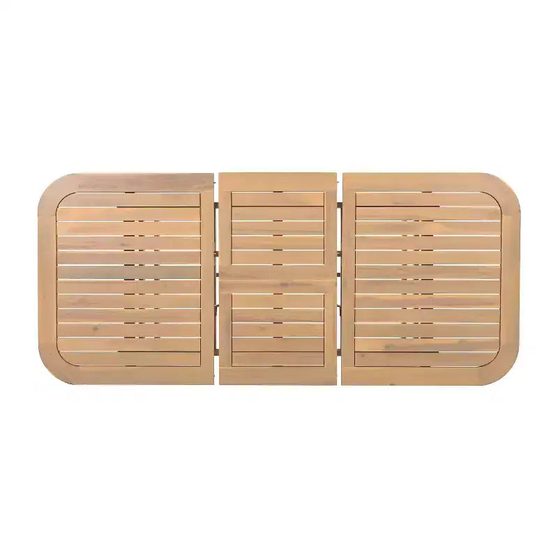 Christopher Knight Home Olcott Set da Pranzo da Esterno di 7 Pezzi in Legno di Acacia con Tavolo Allungabile e Sedie con Braccioli Intrecciati in Corda
