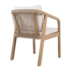 Christopher Knight Home Olcott Set da Pranzo da Esterno di 7 Pezzi in Legno di Acacia con Tavolo Allungabile e Sedie con Braccioli Intrecciati in Corda