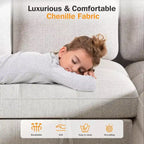 Divano componibile Dyonery 108 a 4 posti con porte USB/schienale regolabile/2 sedili contenitore