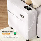 Divano componibile Dyonery 108 a 4 posti con porte USB/schienale regolabile/2 sedili contenitore