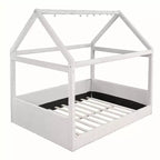 Letto a giorno imbottito Merax Full Size a forma di casetta con strisce LED