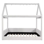 Letto a giorno imbottito Merax Full Size a forma di casetta con strisce LED