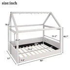 Letto a giorno imbottito Merax Full Size a forma di casetta con strisce LED