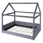 Letto a giorno imbottito Merax Full Size a forma di casetta con strisce LED