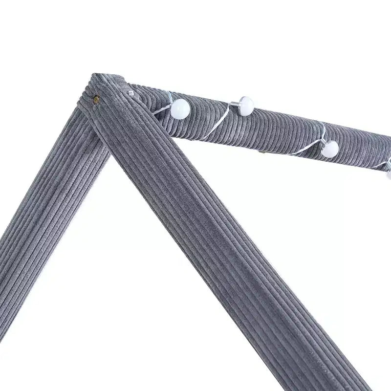 Letto a giorno imbottito Merax Full Size a forma di casetta con strisce LED