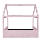 Letto a giorno imbottito Merax Full Size a forma di casetta con strisce LED