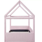Letto a giorno imbottito Merax Full Size a forma di casetta con strisce LED