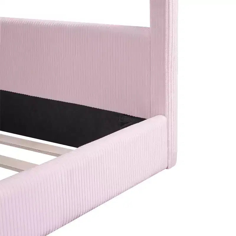 Letto a giorno imbottito Merax Full Size a forma di casetta con strisce LED