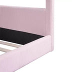 Letto a giorno imbottito Merax Full Size a forma di casetta con strisce LED
