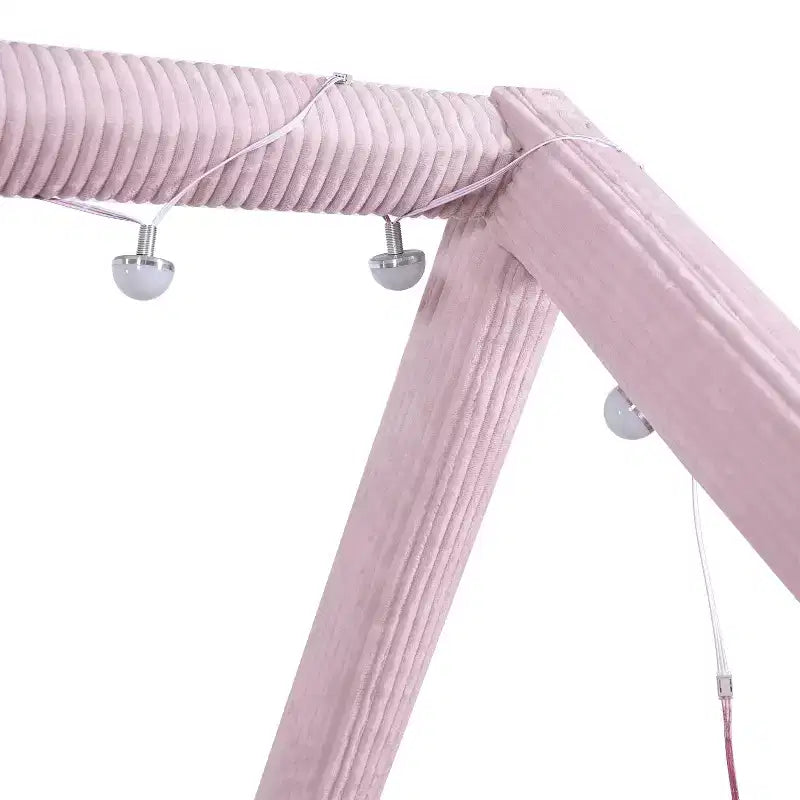 Letto a giorno imbottito Merax Full Size a forma di casetta con strisce LED
