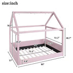 Letto a giorno imbottito Merax Full Size a forma di casetta con strisce LED