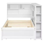 Letto a giorno in legno Whisen Twin con mensole e letto estraibile