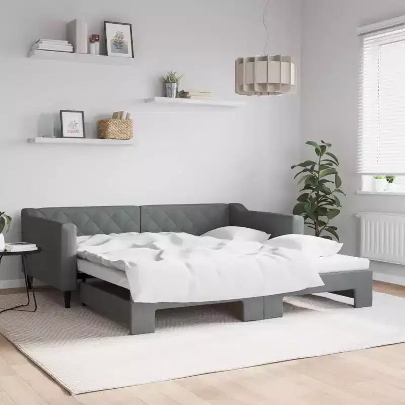 vidaXL Letto a giorno con letto estraibile - Grigio scuro