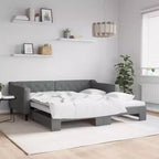 vidaXL Letto a giorno con letto estraibile - Grigio scuro