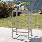 GDFStudio Crested Bay Outdoor Aluminum and Wicker 43 Height Bar Table