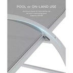 Set di 3 sedie a sdraio da esterno, sdraio da giardino/piscina/spiaggia con braccioli e tavolino laterale, per piscina, cortile