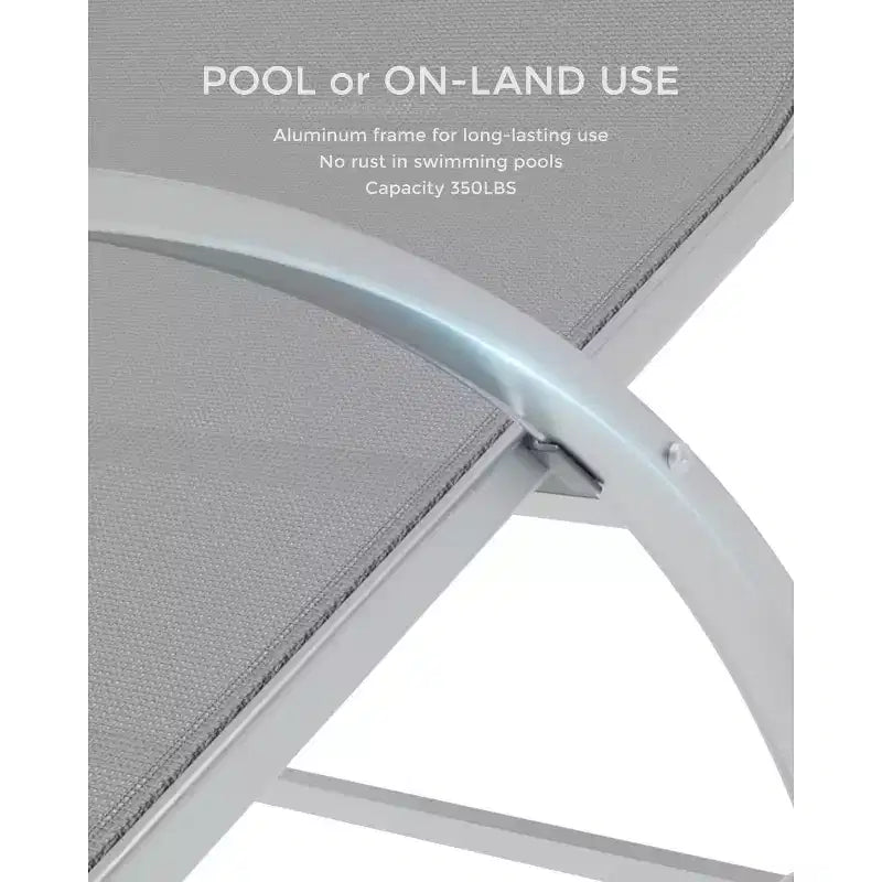 Set di 3 sedie a sdraio da esterno, sdraio da giardino/piscina/spiaggia con braccioli e tavolino laterale, per piscina, cortile