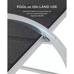 Set di 3 sedie a sdraio da esterno, sdraio da giardino/piscina/spiaggia con braccioli e tavolino laterale, per piscina, cortile