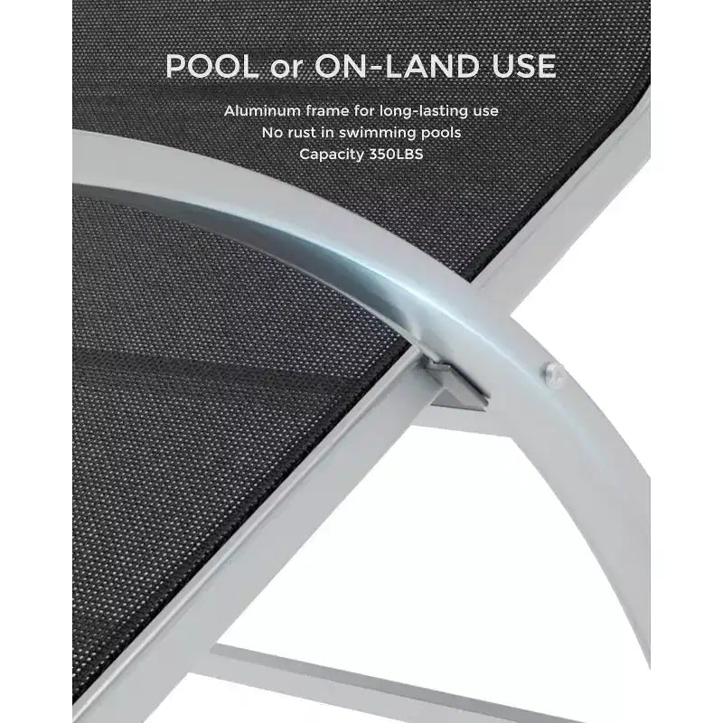 Set di 3 sedie a sdraio da esterno, sdraio da giardino/piscina/spiaggia con braccioli e tavolino laterale, per piscina, cortile