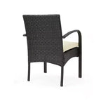 Set da pranzo GDFStudio Kija da 5 pezzi in vimini e vetro temperato con cuscini per esterni