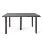 Christopher Knight Home Kama Set da Pranzo da Esterno in Vimini da 9 Pezzi con Tavolo Quadrato da 64 Pollici e Sedie Impilabili