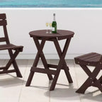 WestinTrends Malibu HDPE Tavolo da Pranzo Rotondo Pieghevole da Esterno da 24,5 Pollici