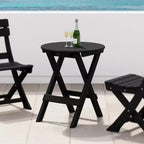WestinTrends Malibu HDPE Tavolo da Pranzo Rotondo Pieghevole da Esterno da 24,5 Pollici