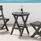 WestinTrends Malibu HDPE Tavolo da Pranzo Rotondo Pieghevole da Esterno da 24,5 Pollici