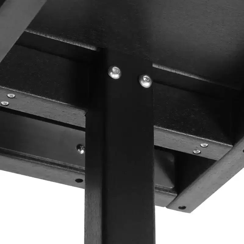 WestinTrends Ashore Tavolo da pranzo quadrato da esterno in HDPE da 36 pollici con foro per ombrellone